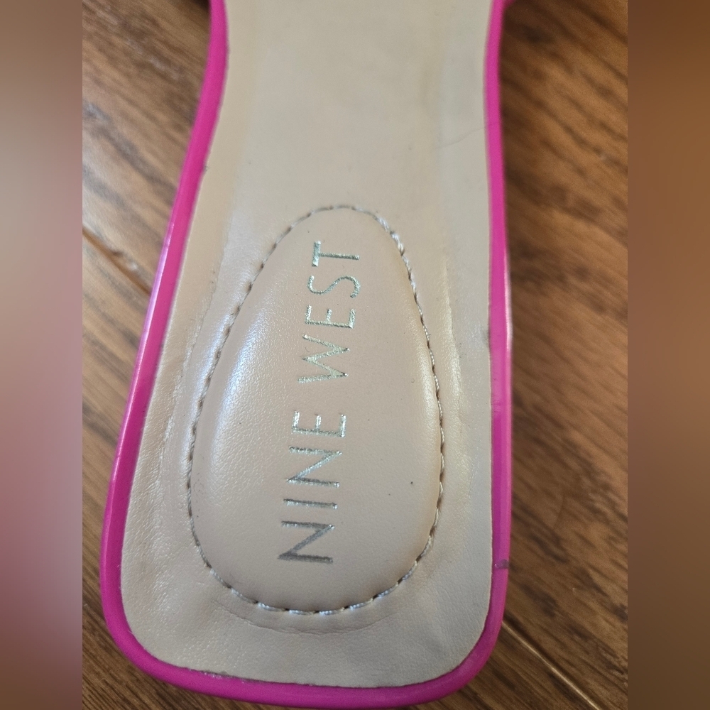 NINE WEST WN MINLEY3 Flat Slip on HOT PINK Sandals - Picture 5 of 10